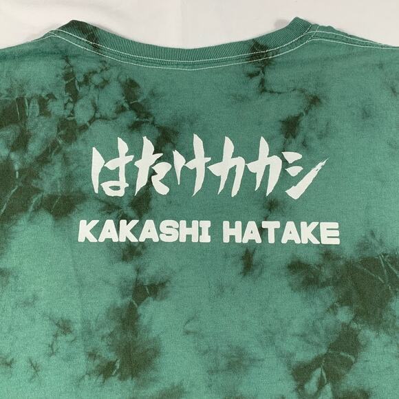 NARUTO Shippuden Collection Kakashi Hatake Green Black Dye T-Shirt sz L Anime - Picture 2 of 7